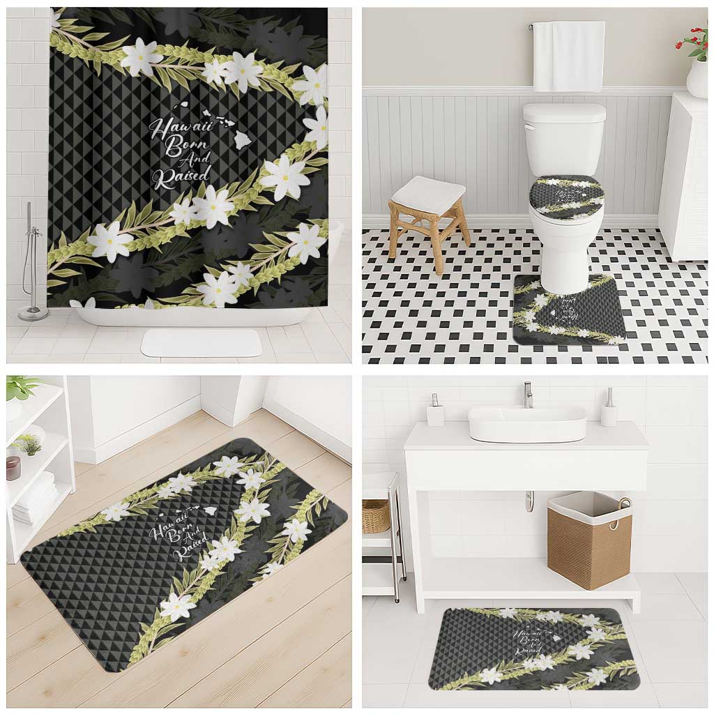 Born And Raised Aloha Hawaii Bathroom Set Kanaka Kakau Hawaiian Tiare Pakalana Lei - Polynesian Pride