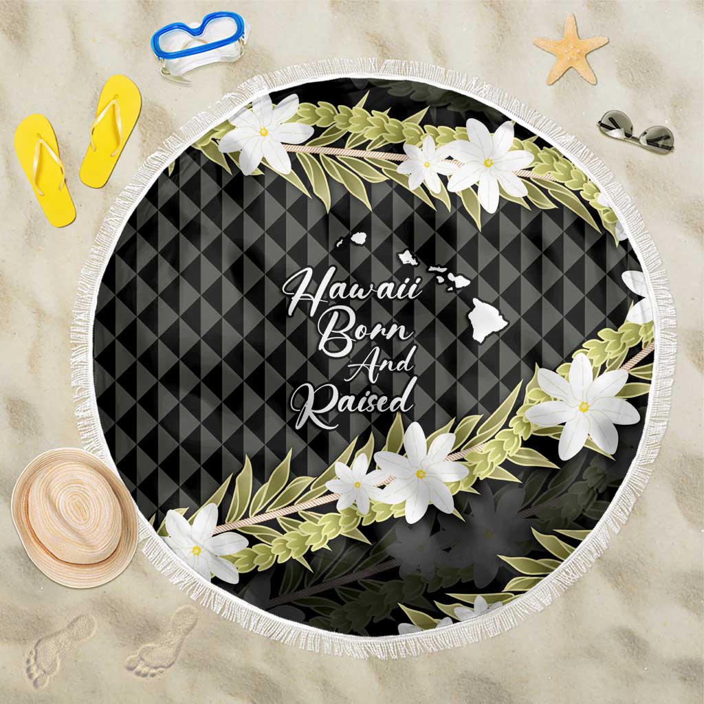 Born And Raised Aloha Hawaii Beach Blanket Kanaka Kakau Hawaiian Tiare Pakalana Lei - Polynesian Pride