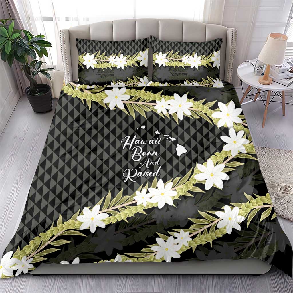 Born And Raised Aloha Hawaii Bedding Set Kanaka Kakau Hawaiian Tiare Pakalana Lei - Polynesian Pride