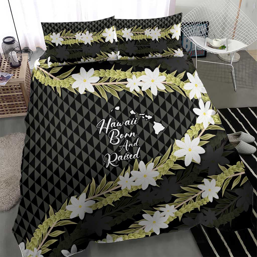 Born And Raised Aloha Hawaii Bedding Set Kanaka Kakau Hawaiian Tiare Pakalana Lei - Polynesian Pride