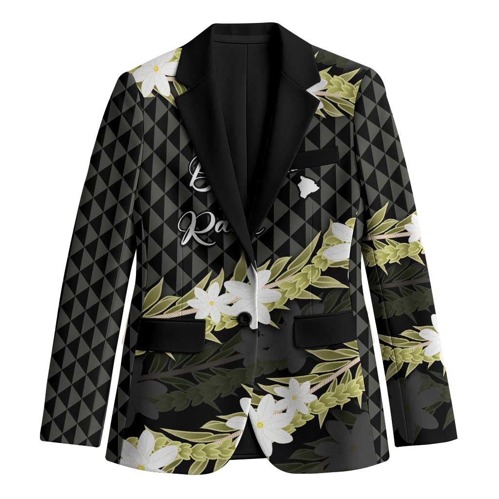 Born And Raised Aloha Hawaii Blazer Kanaka Kakau Hawaiian Tiare Pakalana Lei - Polynesian Pride