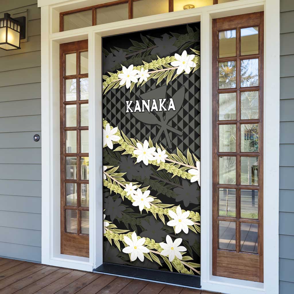Born And Raised Aloha Hawaii Door Cover Kanaka Kakau Hawaiian Tiare Pakalana Lei - Polynesian Pride