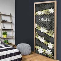 Born And Raised Aloha Hawaii Door Cover Kanaka Kakau Hawaiian Tiare Pakalana Lei - Polynesian Pride