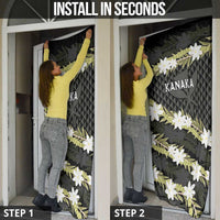 Born And Raised Aloha Hawaii Door Cover Kanaka Kakau Hawaiian Tiare Pakalana Lei - Polynesian Pride