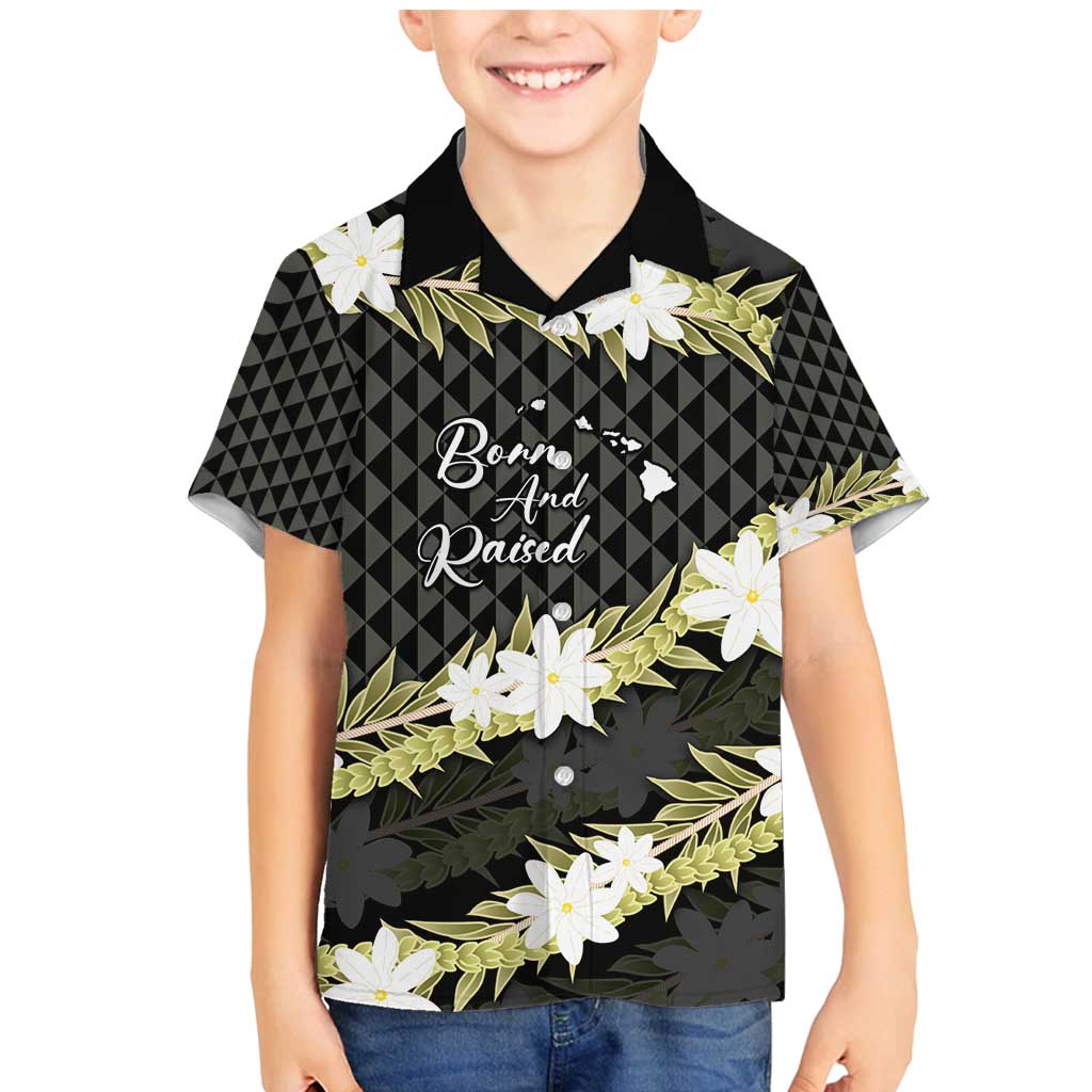 Born And Raised Aloha Hawaii Family Matching Mermaid Dress and Hawaiian Shirt Kanaka Kakau Hawaiian Tiare Pakalana Lei - Polynesian Pride
