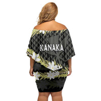 Born And Raised Aloha Hawaii Family Matching Off Shoulder Short Dress and Hawaiian Shirt Kanaka Kakau Hawaiian Tiare Pakalana Lei - Polynesian Pride