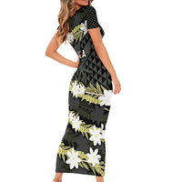 Born And Raised Aloha Hawaii Family Matching Short Sleeve Bodycon Dress and Hawaiian Shirt Kanaka Kakau Hawaiian Tiare Pakalana Lei - Polynesian Pride