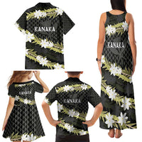 Born And Raised Aloha Hawaii Family Matching Tank Maxi Dress and Hawaiian Shirt Kanaka Kakau Hawaiian Tiare Pakalana Lei - Polynesian Pride