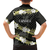 Born And Raised Aloha Hawaii Kid Hawaiian Shirt Kanaka Kakau Hawaiian Tiare Pakalana Lei - Polynesian Pride