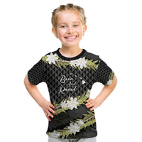 Born And Raised Aloha Hawaii Kid T Shirt Kanaka Kakau Hawaiian Tiare Pakalana Lei - Polynesian Pride