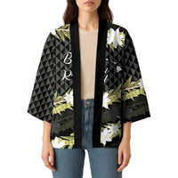 Born And Raised Aloha Hawaii Kimono Kanaka Kakau Hawaiian Tiare Pakalana Lei - Polynesian Pride