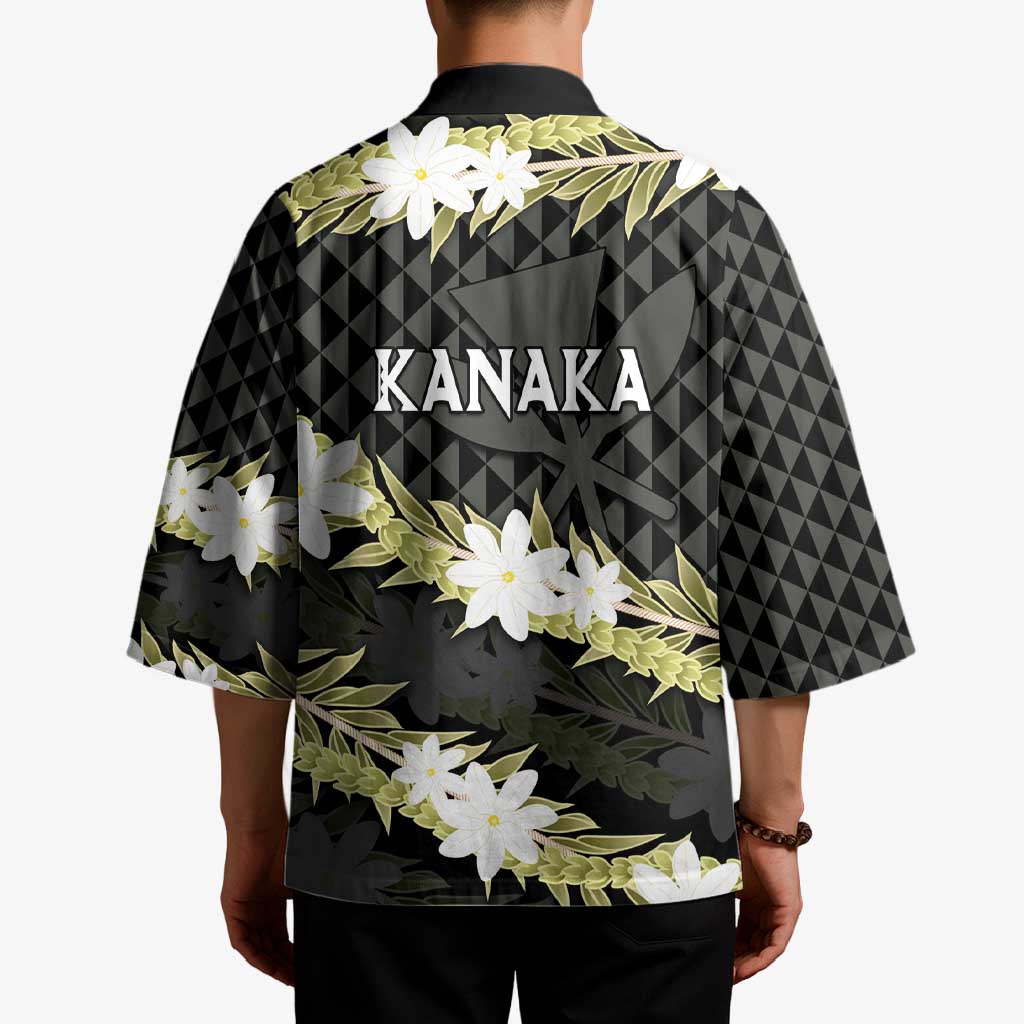 Born And Raised Aloha Hawaii Kimono Kanaka Kakau Hawaiian Tiare Pakalana Lei - Polynesian Pride
