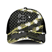 Born And Raised Aloha Hawaii Mesh Trucker Cap Kanaka Kakau Hawaiian Tiare Pakalana Lei - Polynesian Pride