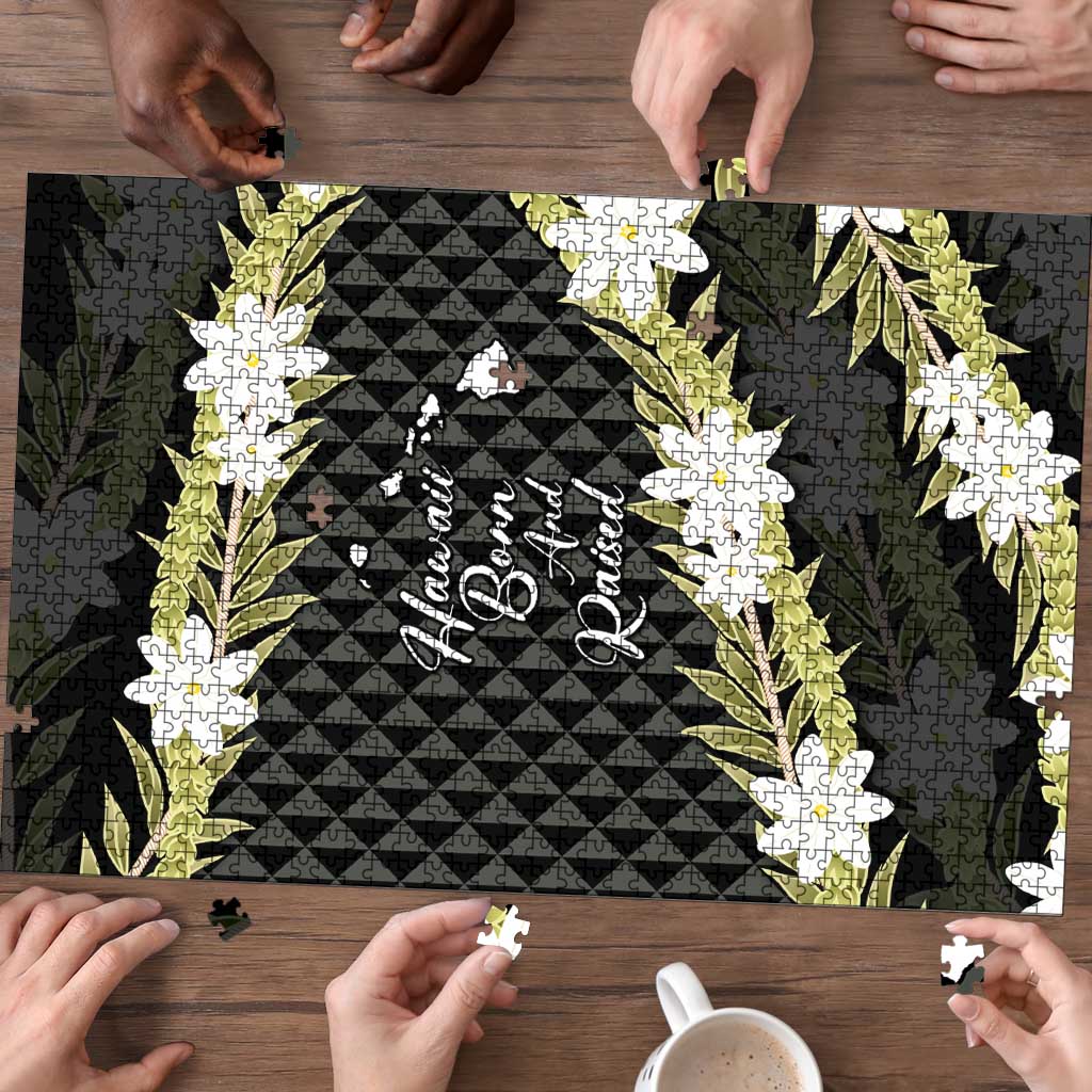 Born And Raised Aloha Hawaii Puzzle Kanaka Kakau Hawaiian Tiare Pakalana Lei - Polynesian Pride