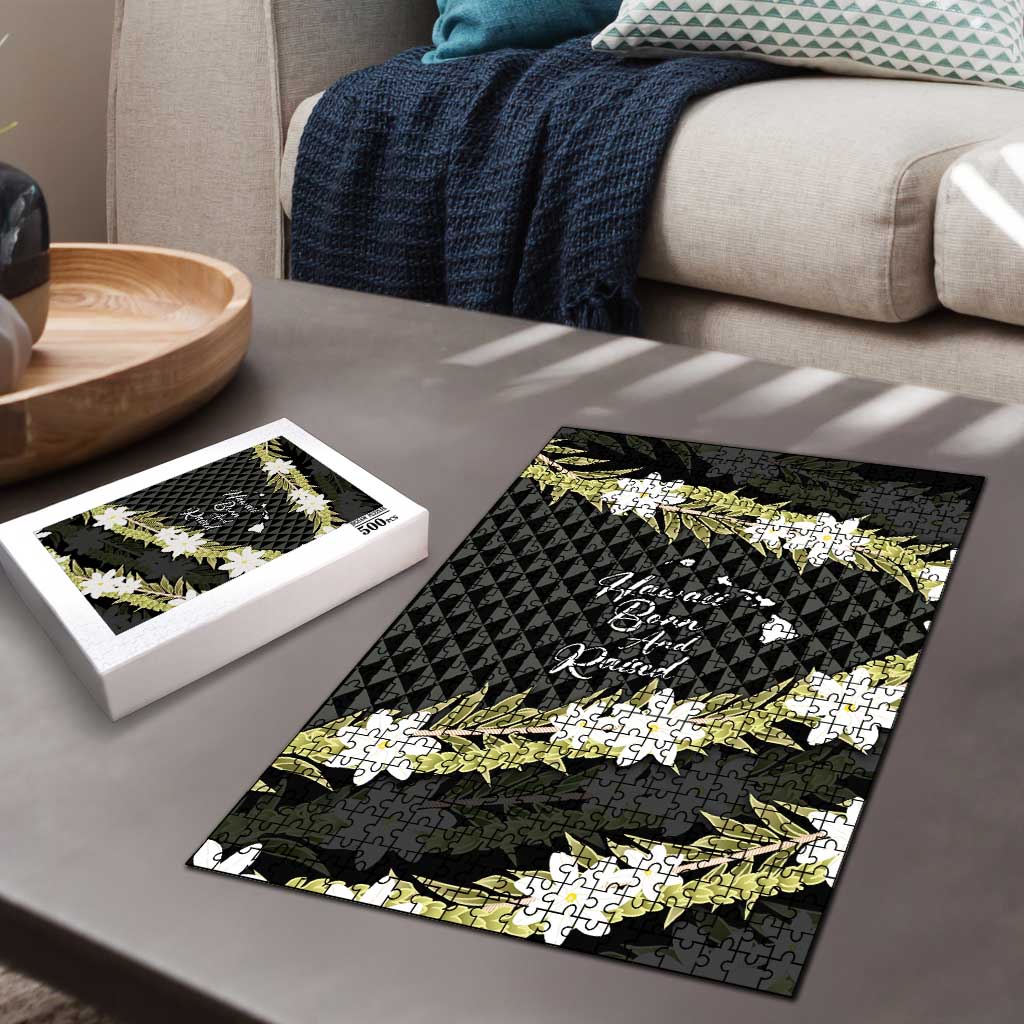 Born And Raised Aloha Hawaii Puzzle Kanaka Kakau Hawaiian Tiare Pakalana Lei - Polynesian Pride