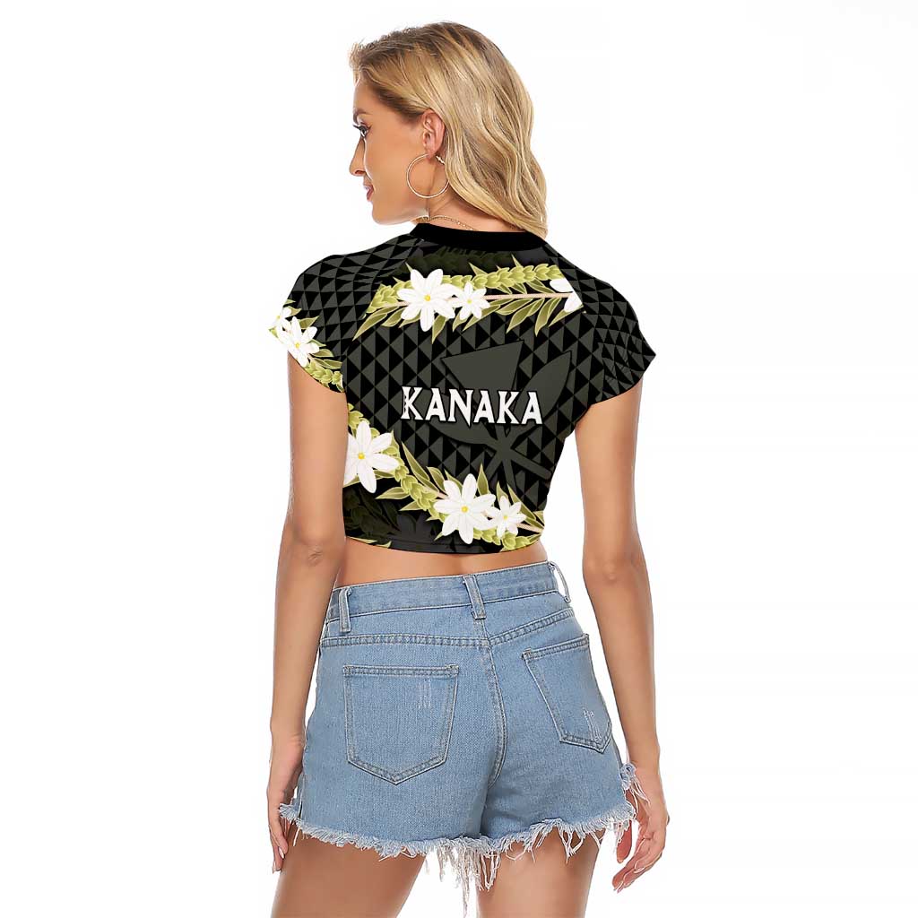 Born And Raised Aloha Hawaii Raglan Cropped T Shirt Kanaka Kakau Hawaiian Tiare Pakalana Lei - Polynesian Pride