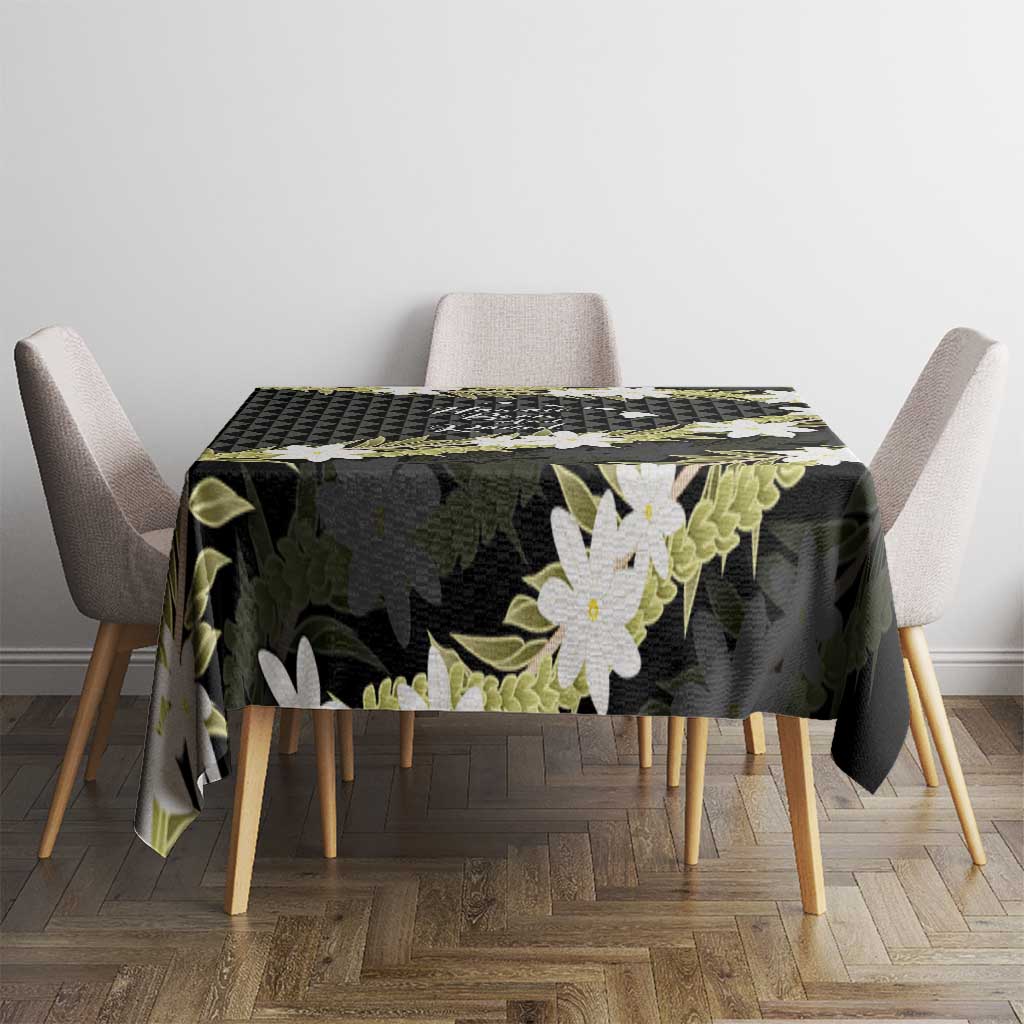 Born And Raised Aloha Hawaii Tablecloth Kanaka Kakau Hawaiian Tiare Pakalana Lei - Polynesian Pride