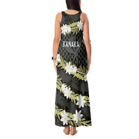 Born And Raised Aloha Hawaii Tank Maxi Dress Kanaka Kakau Hawaiian Tiare Pakalana Lei - Polynesian Pride