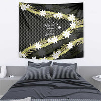 Born And Raised Aloha Hawaii Tapestry Kanaka Kakau Hawaiian Tiare Pakalana Lei - Polynesian Pride