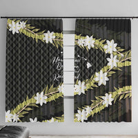 Born And Raised Aloha Hawaii Window Curtain Kanaka Kakau Hawaiian Tiare Pakalana Lei - Polynesian Pride