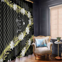 Born And Raised Aloha Hawaii Window Curtain Kanaka Kakau Hawaiian Tiare Pakalana Lei - Polynesian Pride