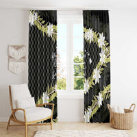 Born And Raised Aloha Hawaii Window Curtain Kanaka Kakau Hawaiian Tiare Pakalana Lei - Polynesian Pride
