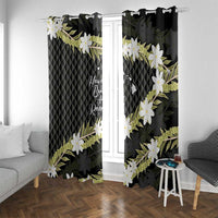Born And Raised Aloha Hawaii Window Curtain Kanaka Kakau Hawaiian Tiare Pakalana Lei - Polynesian Pride