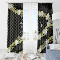 Born And Raised Aloha Hawaii Window Curtain Kanaka Kakau Hawaiian Tiare Pakalana Lei - Polynesian Pride