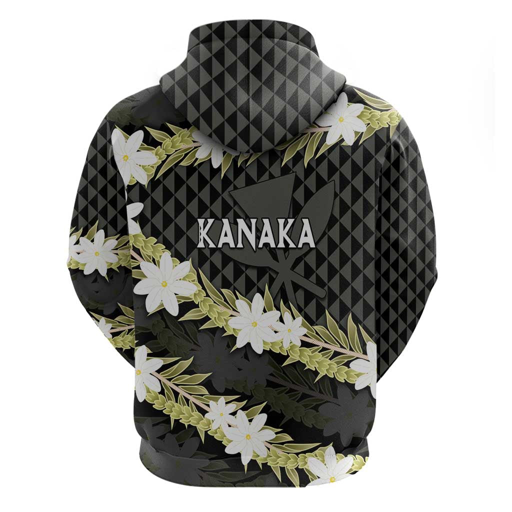 Born And Raised Aloha Hawaii Zip Hoodie Kanaka Kakau Hawaiian Tiare Pakalana Lei - Polynesian Pride