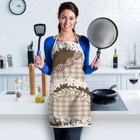 Brown Hawaii Tiare and Shell Lei Apron Hawaiian Palaka Luxury Vibes - Polynesian Pride