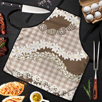 Brown Hawaii Tiare and Shell Lei Apron Hawaiian Palaka Luxury Vibes - Polynesian Pride