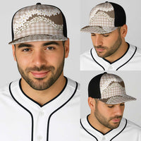 Brown Hawaii Tiare and Shell Lei Baseball Net Cap Hawaiian Palaka Luxury Vibes - Polynesian Pride