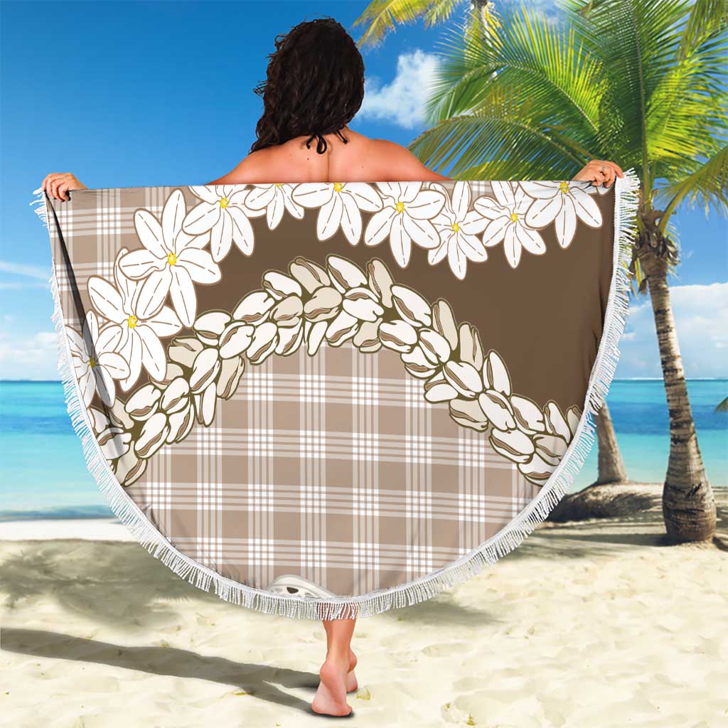 Brown Hawaii Tiare and Shell Lei Beach Blanket Hawaiian Palaka Luxury Vibes LT14 - Polynesian Pride