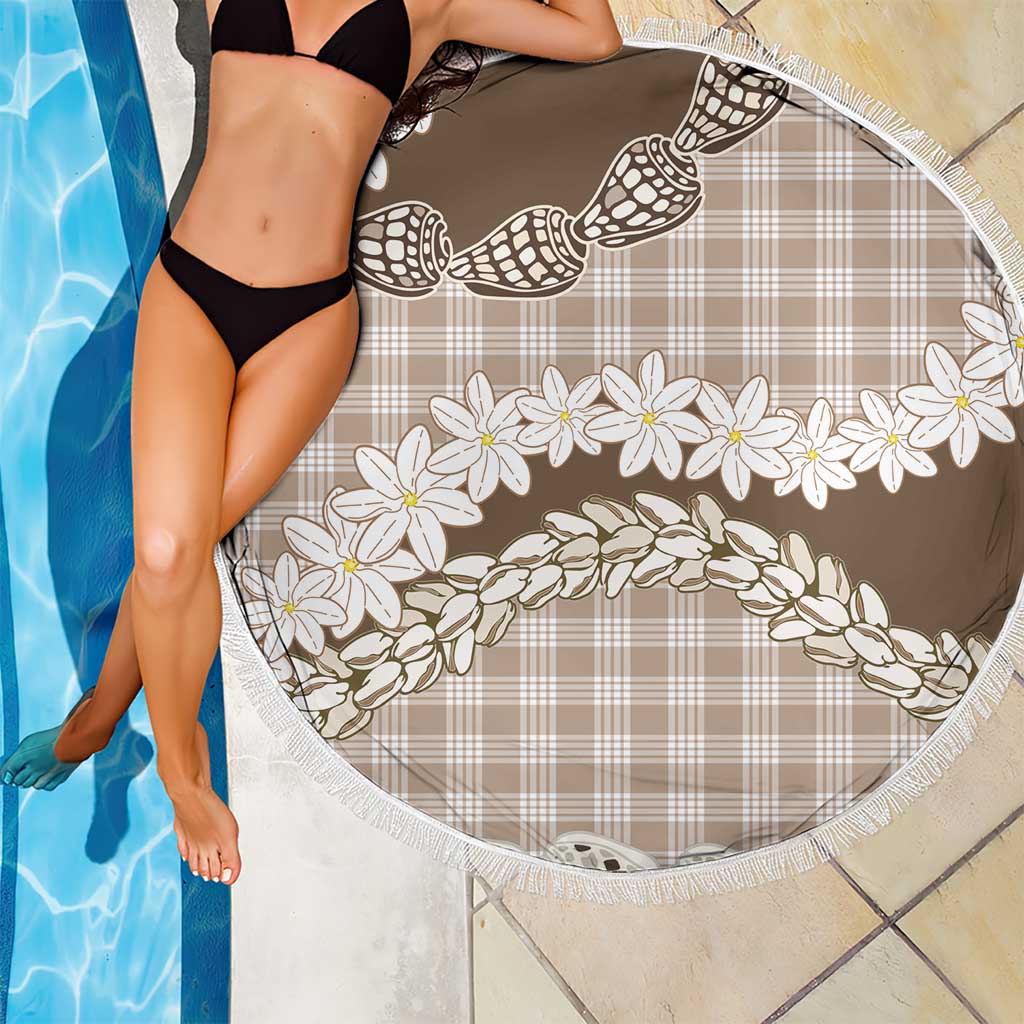Brown Hawaii Tiare and Shell Lei Beach Blanket Hawaiian Palaka Luxury Vibes LT14 - Polynesian Pride