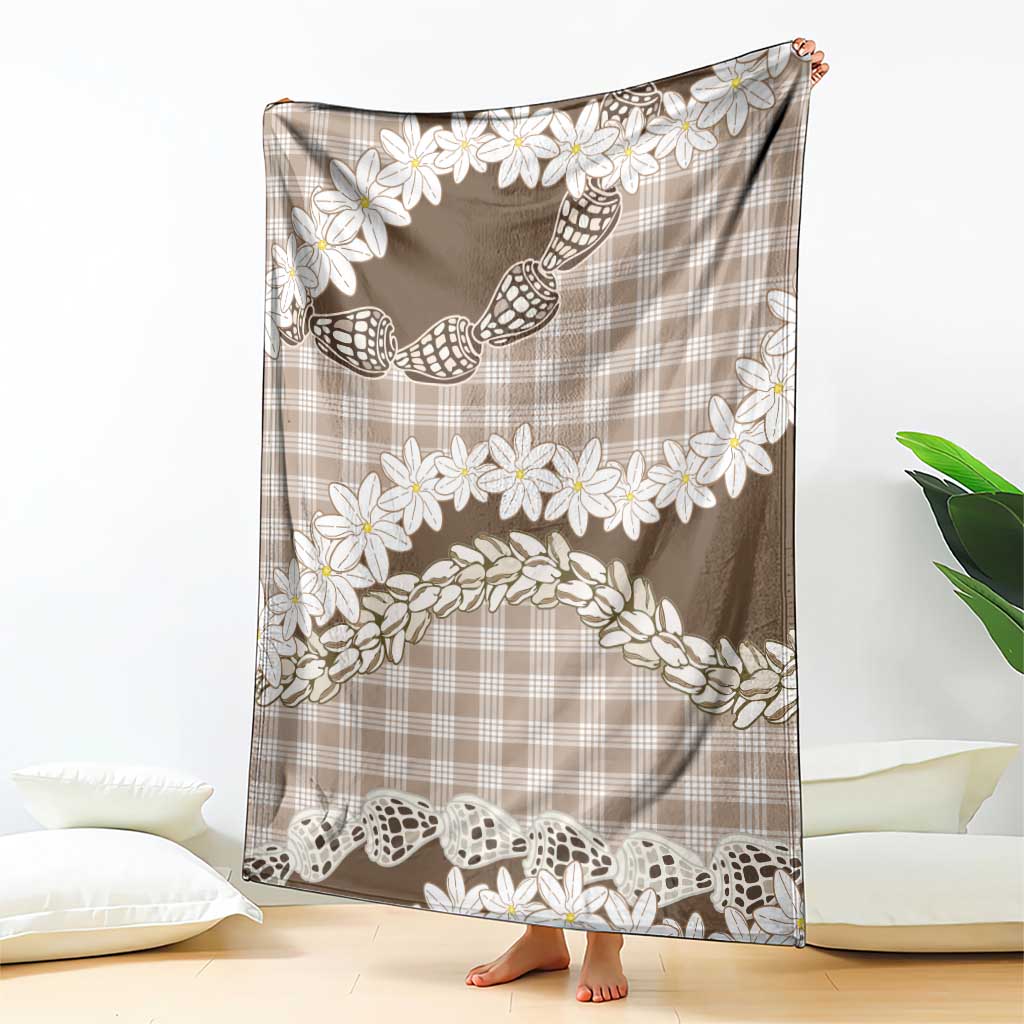 Brown Hawaii Tiare and Shell Lei Blanket Hawaiian Palaka Luxury Vibes - Polynesian Pride