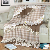 Brown Hawaii Tiare and Shell Lei Blanket Hawaiian Palaka Luxury Vibes - Polynesian Pride