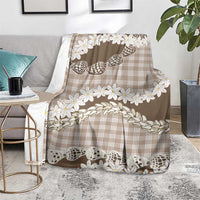 Brown Hawaii Tiare and Shell Lei Blanket Hawaiian Palaka Luxury Vibes - Polynesian Pride