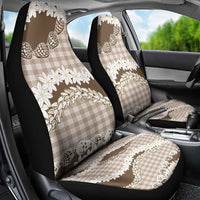 Brown Hawaii Tiare and Shell Lei Car Seat Cover Hawaiian Palaka Luxury Vibes - Polynesian Pride