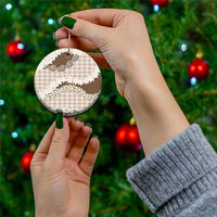 Brown Hawaii Tiare and Shell Lei Ceramic Ornament Hawaiian Palaka Luxury Vibes - Polynesian Pride