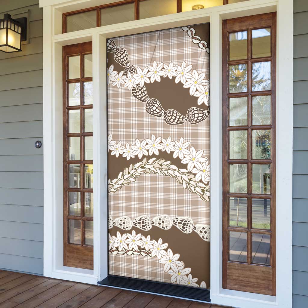 Brown Hawaii Tiare and Shell Lei Door Cover Hawaiian Palaka Luxury Vibes - Polynesian Pride