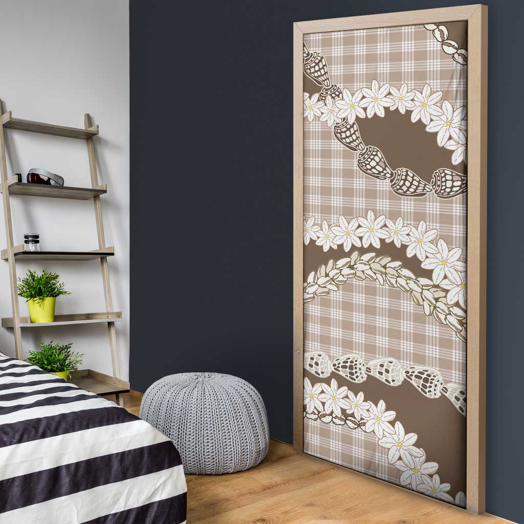 Brown Hawaii Tiare and Shell Lei Door Cover Hawaiian Palaka Luxury Vibes - Polynesian Pride