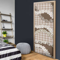 Brown Hawaii Tiare and Shell Lei Door Cover Hawaiian Palaka Luxury Vibes - Polynesian Pride