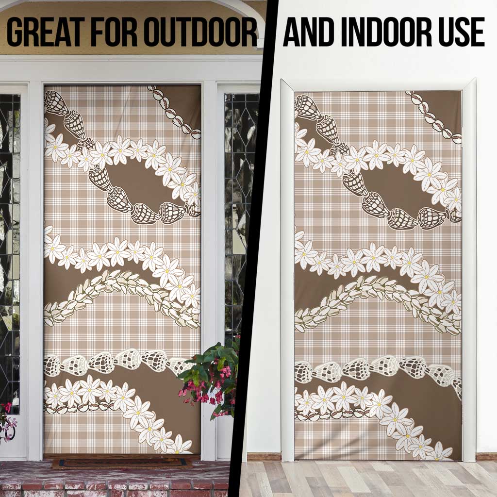 Brown Hawaii Tiare and Shell Lei Door Cover Hawaiian Palaka Luxury Vibes - Polynesian Pride