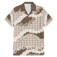 Brown Hawaii Tiare and Shell Lei Family Matching Mermaid Dress and Hawaiian Shirt Hawaiian Palaka Luxury Vibes - Polynesian Pride
