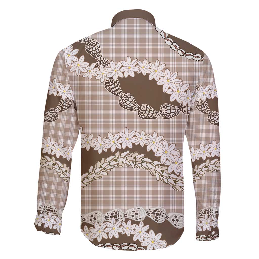 Brown Hawaii Tiare and Shell Lei Family Matching Mermaid Dress and Hawaiian Shirt Hawaiian Palaka Luxury Vibes - Polynesian Pride