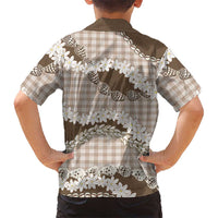 Brown Hawaii Tiare and Shell Lei Family Matching Puletasi and Hawaiian Shirt Hawaiian Palaka Luxury Vibes LT14 - Polynesian Pride