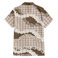 Brown Hawaii Tiare and Shell Lei Family Matching Puletasi and Hawaiian Shirt Hawaiian Palaka Luxury Vibes LT14 - Polynesian Pride