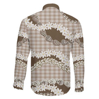 Brown Hawaii Tiare and Shell Lei Family Matching Puletasi and Hawaiian Shirt Hawaiian Palaka Luxury Vibes LT14 - Polynesian Pride