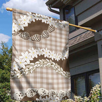 Brown Hawaii Tiare and Shell Lei Garden Flag Hawaiian Palaka Luxury Vibes LT14 - Polynesian Pride