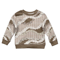 Brown Hawaii Tiare and Shell Lei Kid Ugly Christmas Sweater Hawaiian Palaka Luxury Vibes - Polynesian Pride